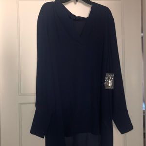 Eloquii Tops - Eloquii chiffon navy tunic, NWT, size 18 Eloquii Tops - Eloquii chiffon navy tunic, NWT, size 18